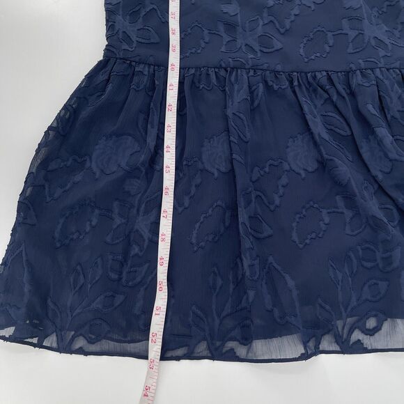 Lilly Pulitzer Womens Dress Sz 2 Navy Autumn Botanical Floral V-Neck Ruffle Midi - Picture 10 of 10